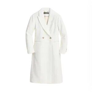 NWT JCrew Mirabelle Top Coat Womens 0 P Petite Ivory Cream Italian Wool Cashmere